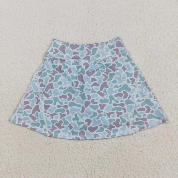 9.25 RTS Mama and Me Adult Women Girls Western Green Camo Yoga Active Skirt Shorts Bottoms