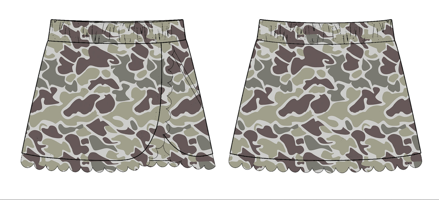 10.28 GLK0171 Pre order No Moq Yoga fabric Baby Girls Grey Camo Southern Yoga Skirts Bottom