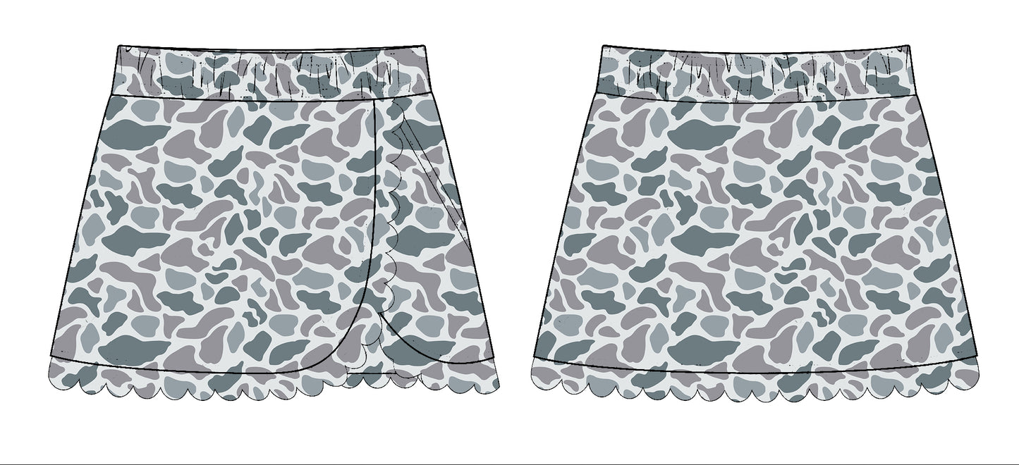 10.28 GLK0173 Pre order No Moq Yoga fabric Baby Girls Grey Camo Southern Yoga Skirts Bottom