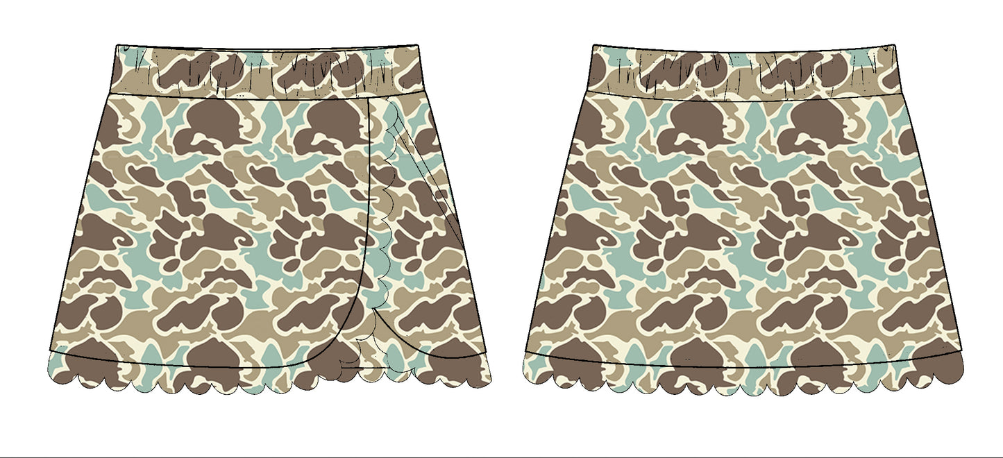 10.28 GLK0174 Pre order No Moq Yoga fabric Baby Girls Khaki Camo Southern Yoga Skirts Bottom