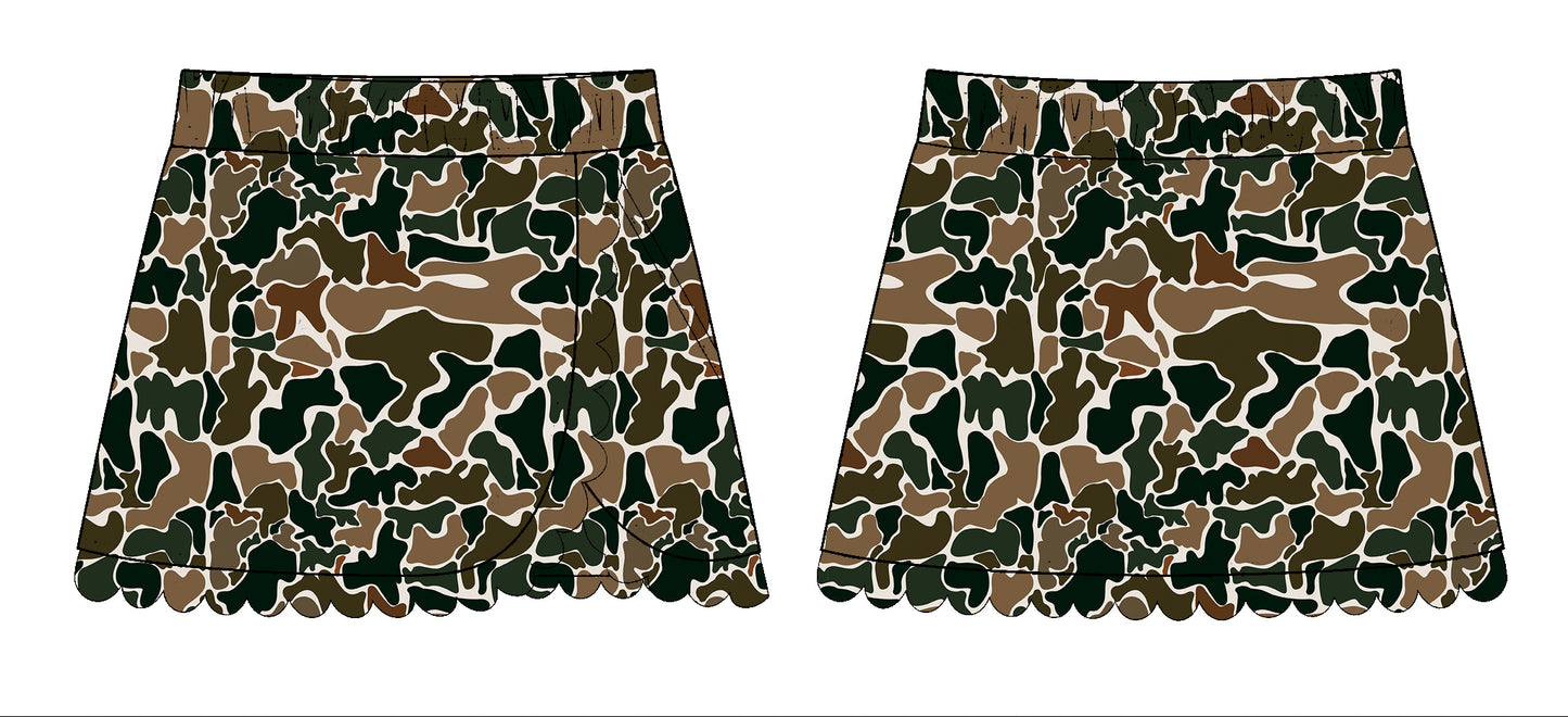 10.28 GLK0175 Pre order No Moq Yoga fabric Baby Girls Dark Brown Camo Southern Yoga Skirts Bottom