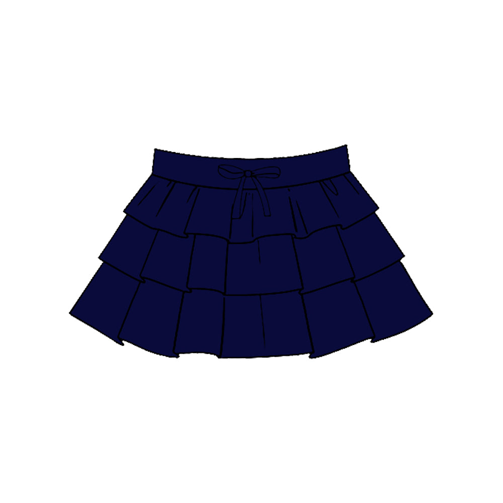 11.20 GLK0206 Pre order No Moq Yoga fabric Baby Girls Navy Ruffle Yoga Skirt Shorts Bottom