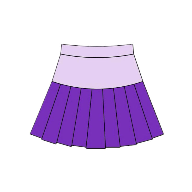 11.22 GLK0213 Pre order No Moq Yoga fabric Baby Girls Mardigras Purple Lavender Yoga Pleated Skirt Shorts Bottom