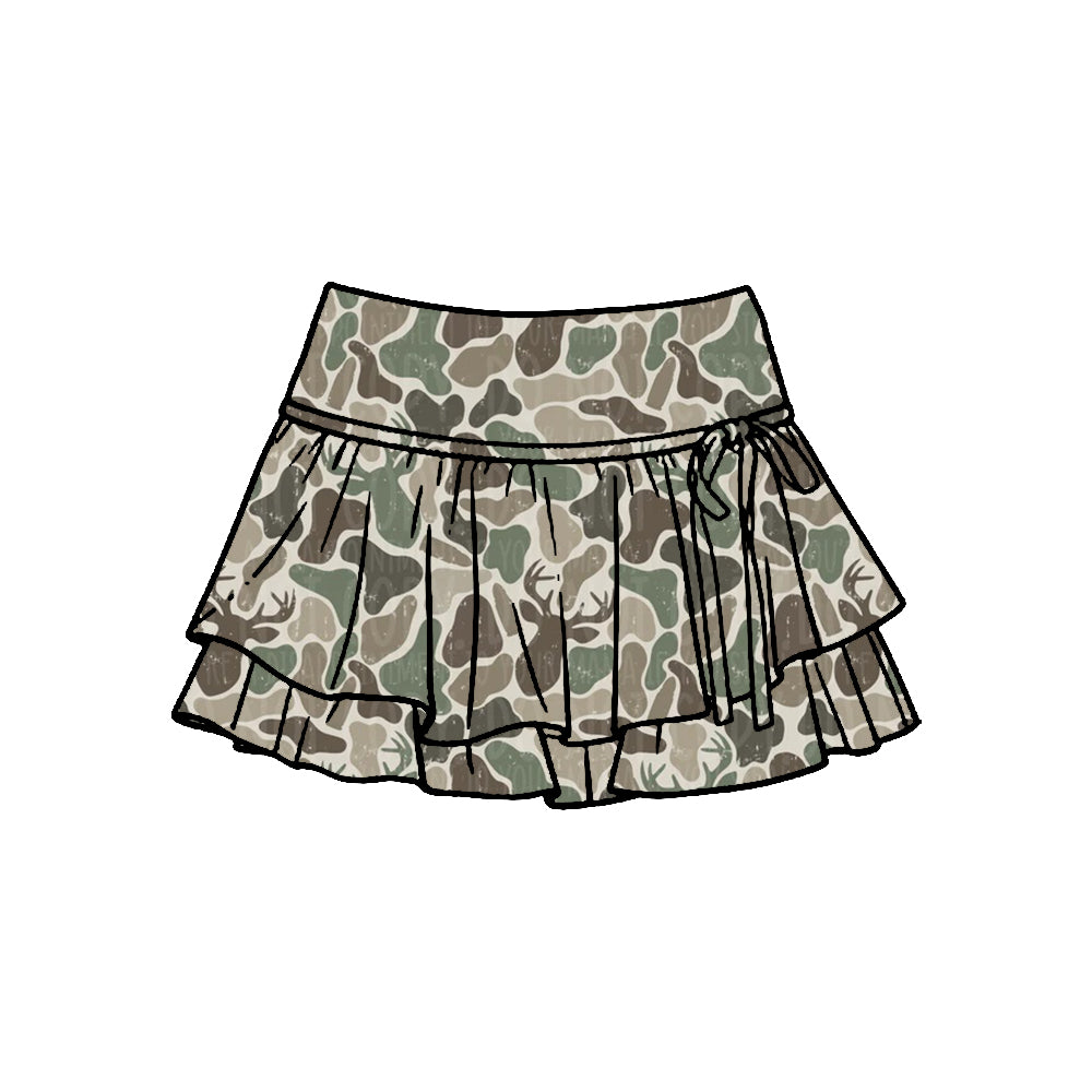 1.27 GLK0253 Pre order No Moq Yoga fabric Baby Girls Southern Hunting Deer Camo Yoga Active Skirt Shorts Bottom