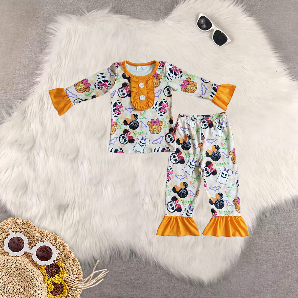 8.21 RTS Sibling Baby Boys Girls Ghost pumpkin mouse print baby girls Halloween pajamas