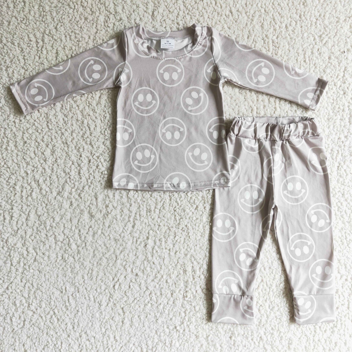 GLP0197 baby kids face smile pajamas sets