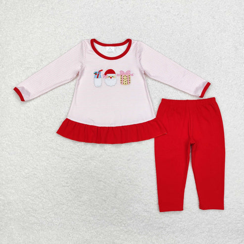 9.19 RTS Sibling Baby Boys Girls Embroidery Trucks Santa Milks Top Pants Christmas Clothes Sets