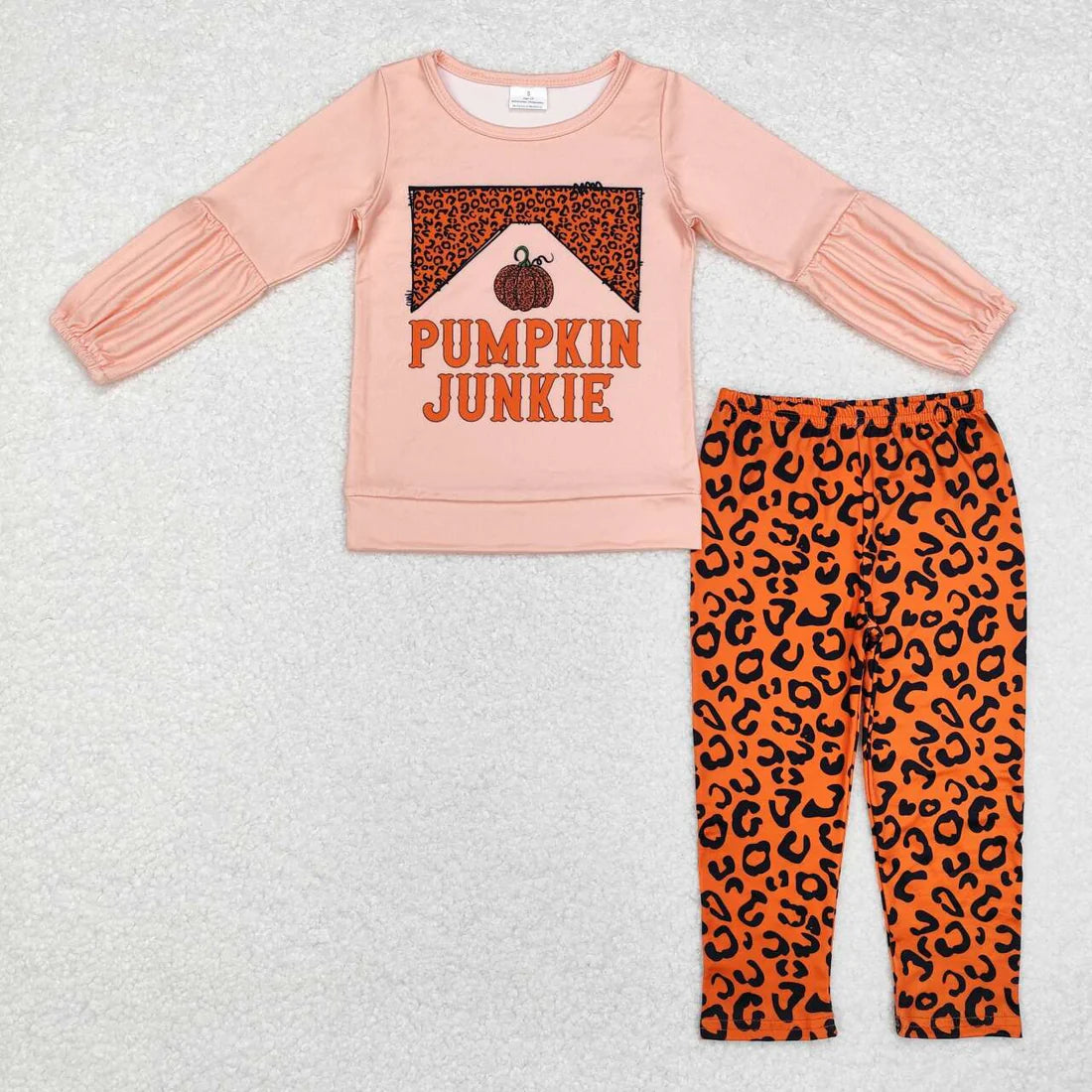 10.23 RTS Sibling Baby Girls Pumpkins Top Leopard Leggings Skirts Bottom Fall Clothes Sets