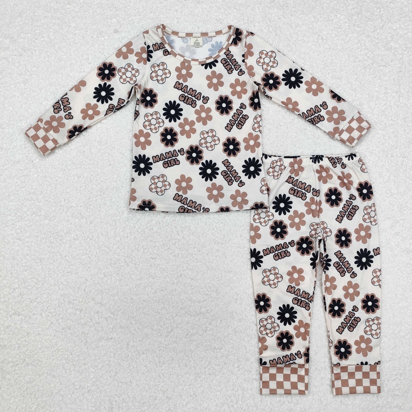 GLP1984 Baby Girls Mama's Girl Flowers Top Pants Pajamas Clothes Sets Preorder