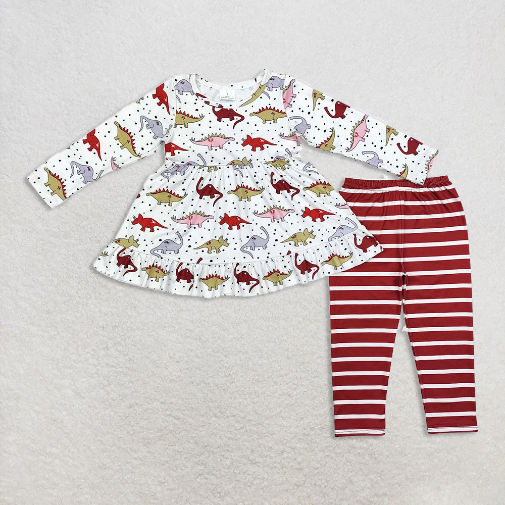 10.21 RTS Sibling Baby Girls Long Sleeves Colorful Floral Bows Plaid Tunic Ruffle Pants Sets