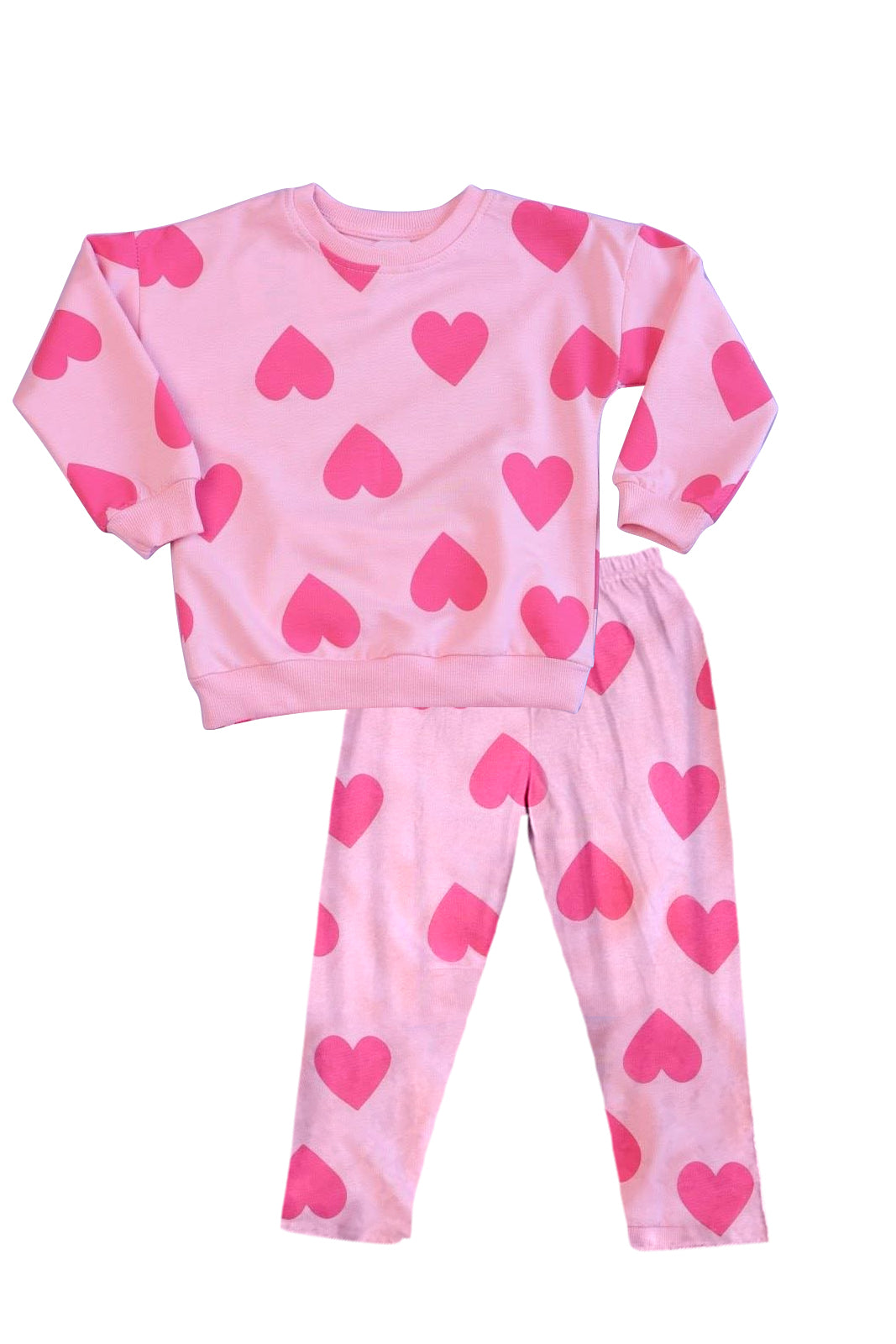 Baby Girls Pink Valentines Hearts Top Legging Clothes Sets Preorder GLP2230