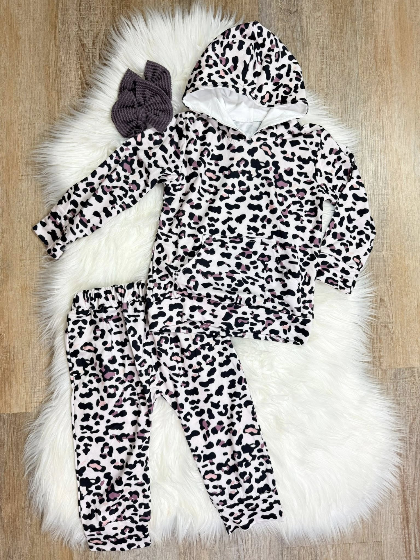 11.7 GLP3135 Pre order No Moq Baby Girls Leopard Pockets Hoodies Leggings Pants Clothes Sets