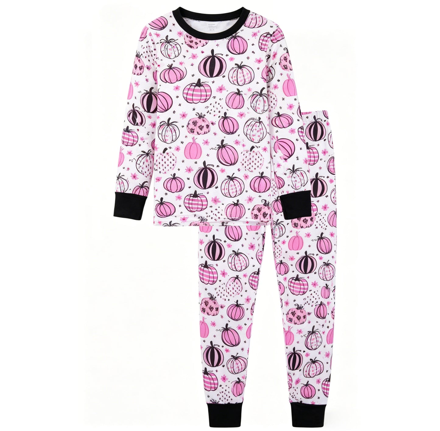 4.29 GLP3357 Pre order No Moq Baby Girls Fall Floral Pumpkin Top Pant Casual Pajamas Set