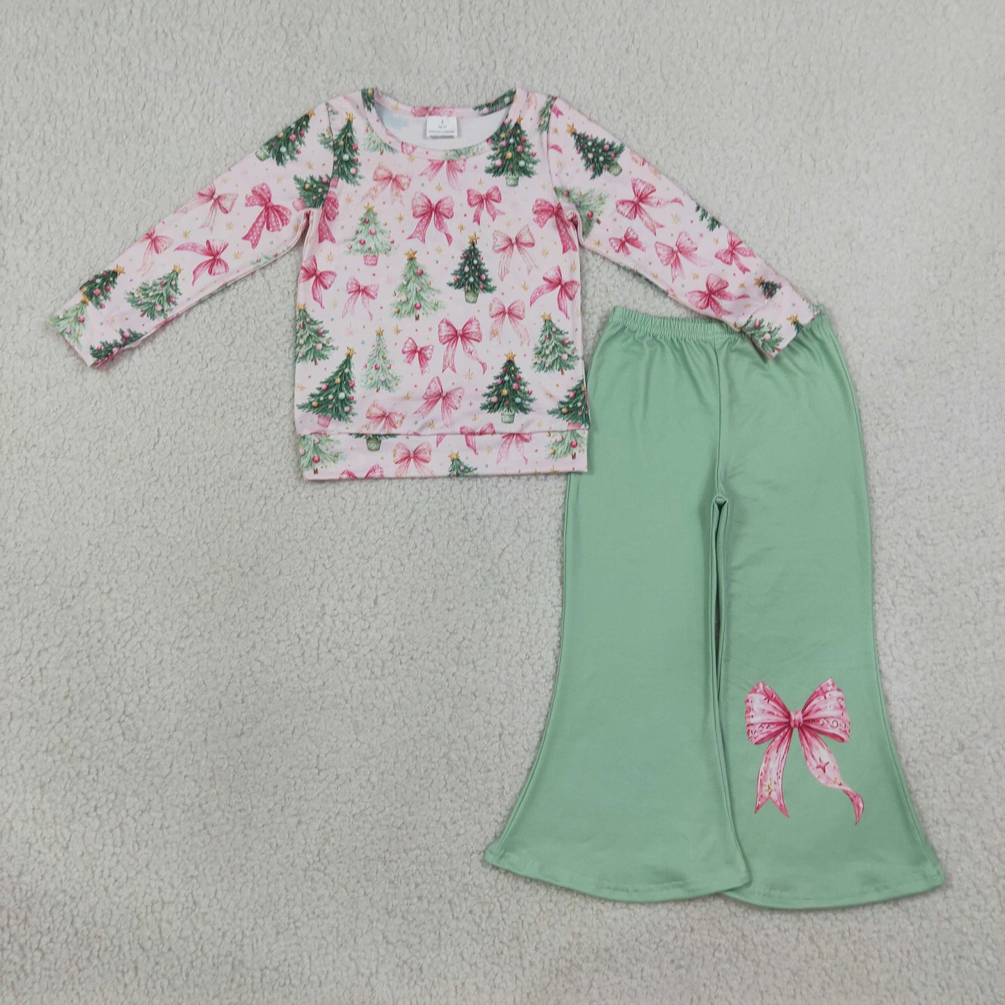 RTS NO MOQ Sibling milk silk Baby Girls Stars Candy Top Flare Pant Halloweens Clothes Sets Fall Holiday Outfit