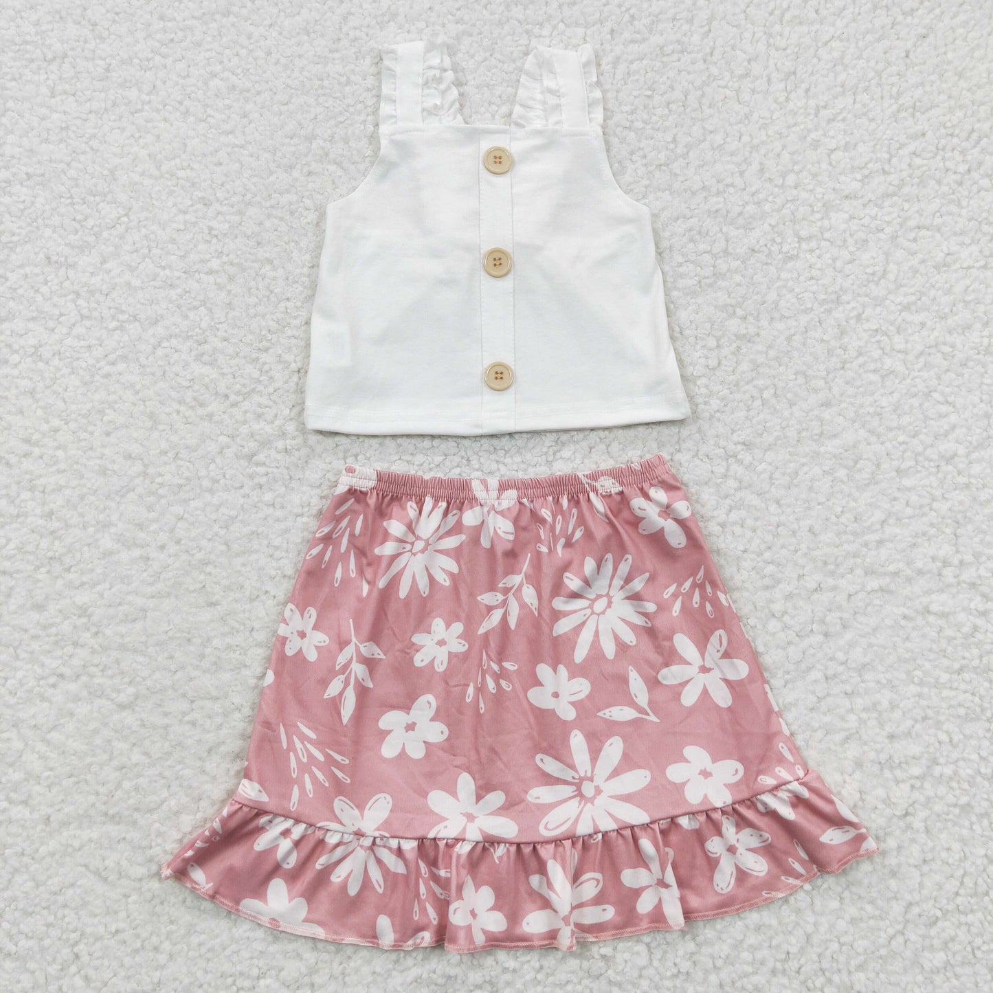 5.17 GSD0270 Baby Girls Summer Outfits Baby Girls Strap Top Skirts Summer Shorts Sets