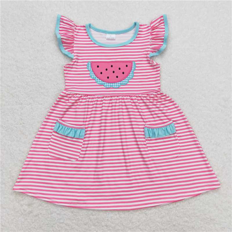 8.27 RTS NO MOQ Stripe watermelon top shorts girls summer clothes