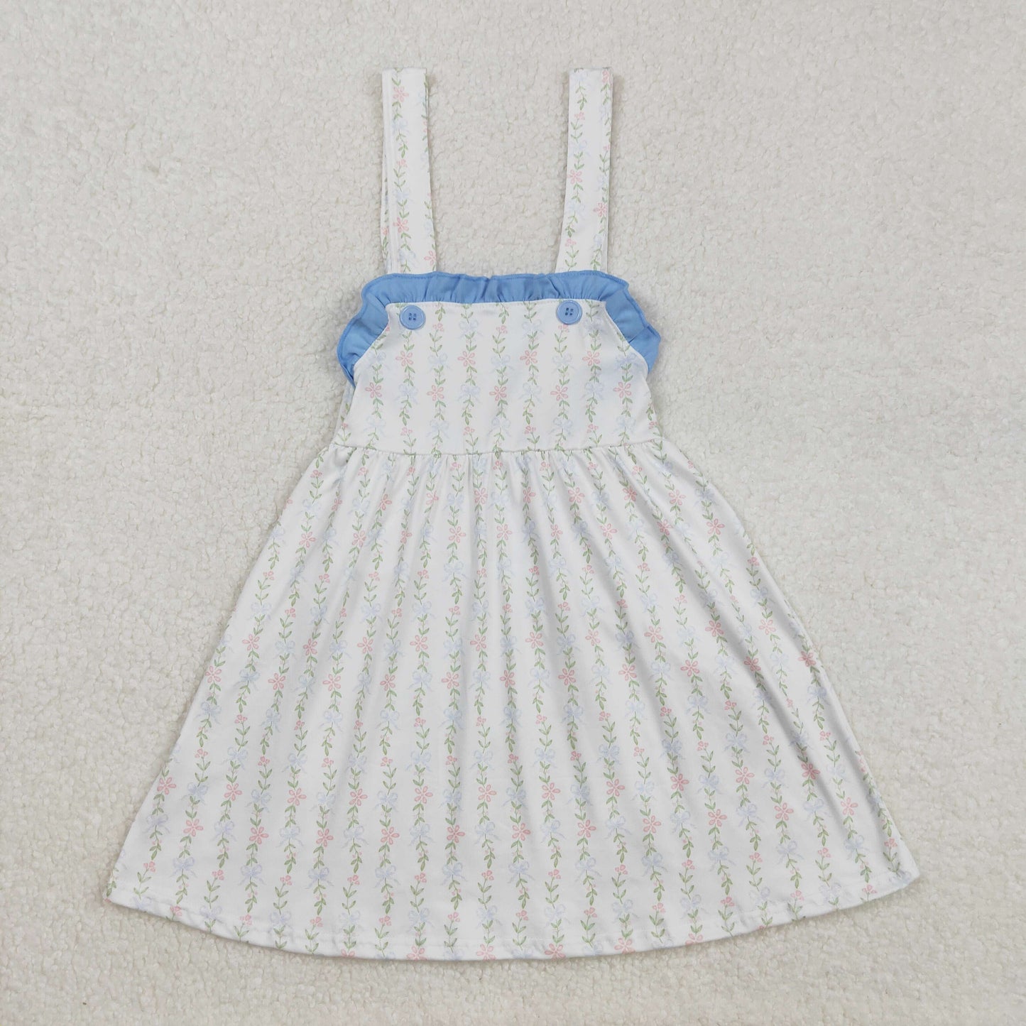 GSD1099Floral Baby Girls Summer Dresses with Ruffles And Straps Cute Child Clothing for Girls 2-16 Years Old