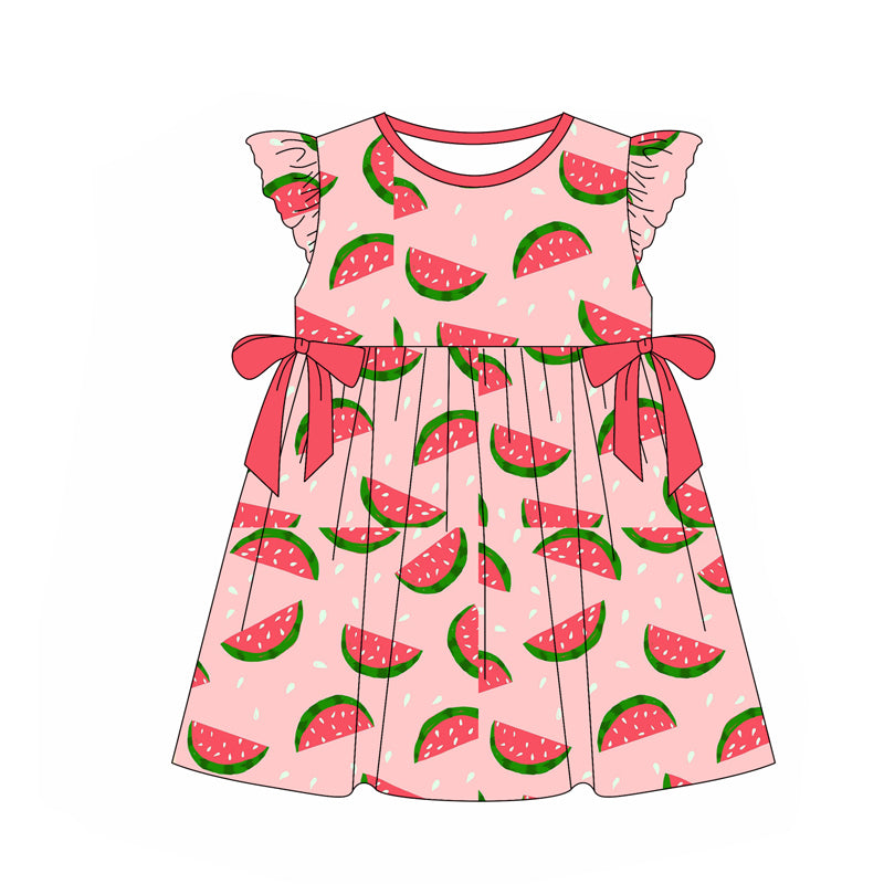 Ruffle watermelon tunic shorts girls summer clothes