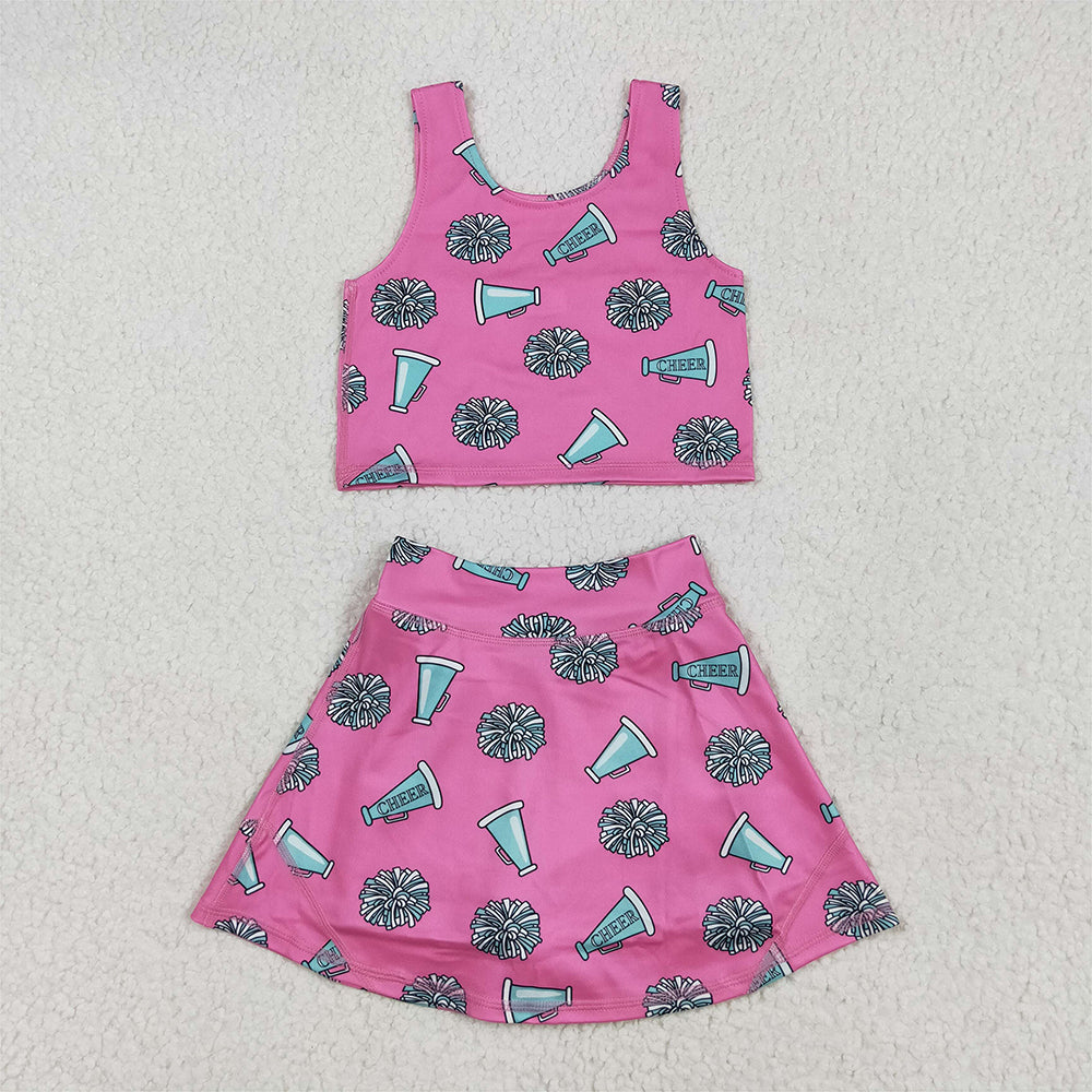 8.25 GSD1924 RTS NO MOQ Baby Girls Summer Yoga Outfits baby girls clothes yoga cheer sleeveless dress