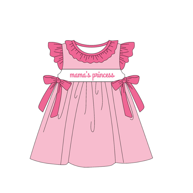 Pink flutter sleeves mama's princess tunic shorts girls clothes