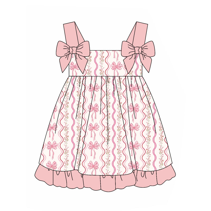 Baby Girls Pink Flowers Bows Tunic Top Ruffle Shorts Clothes Sets