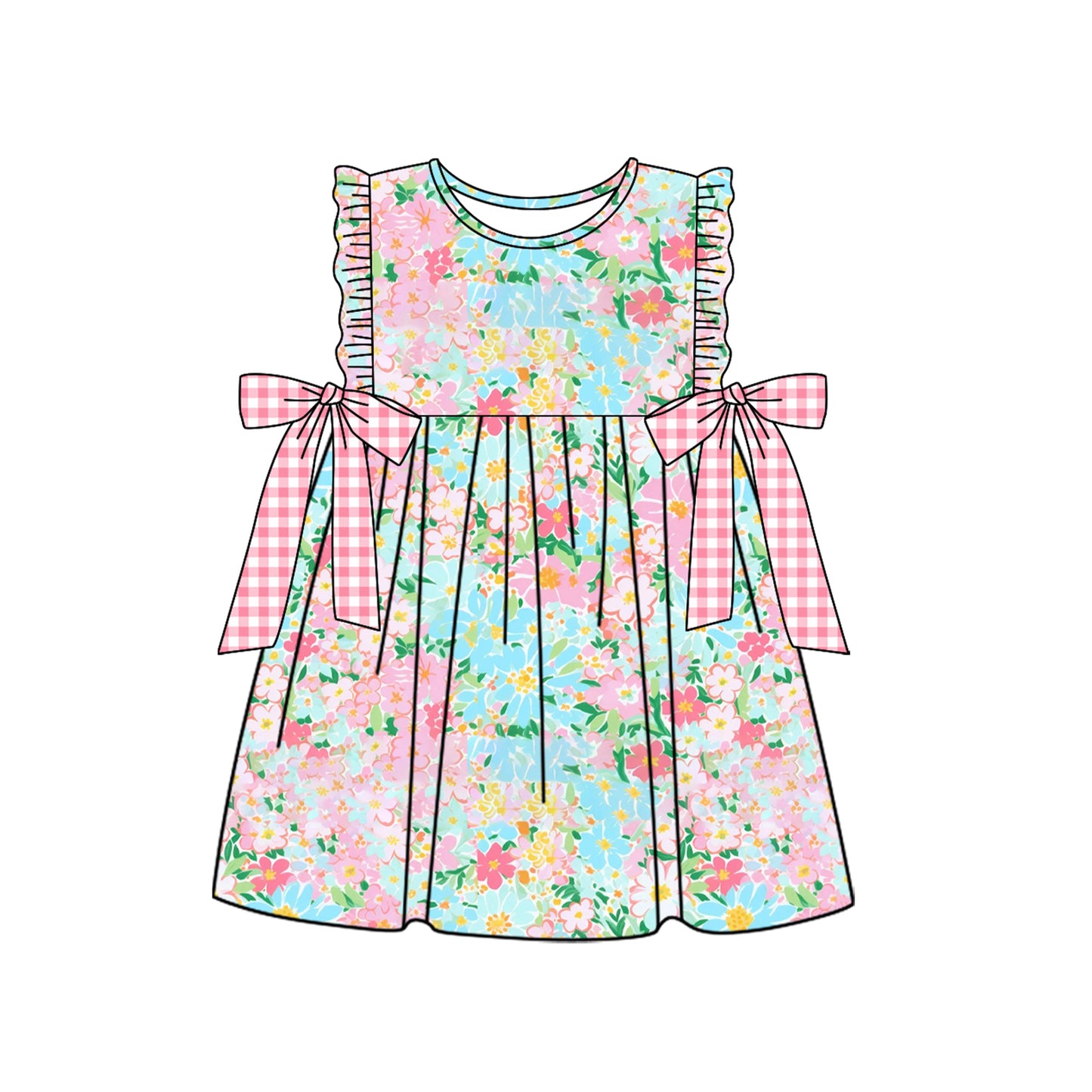 Baby girl clothes floral sleeveless shorts set