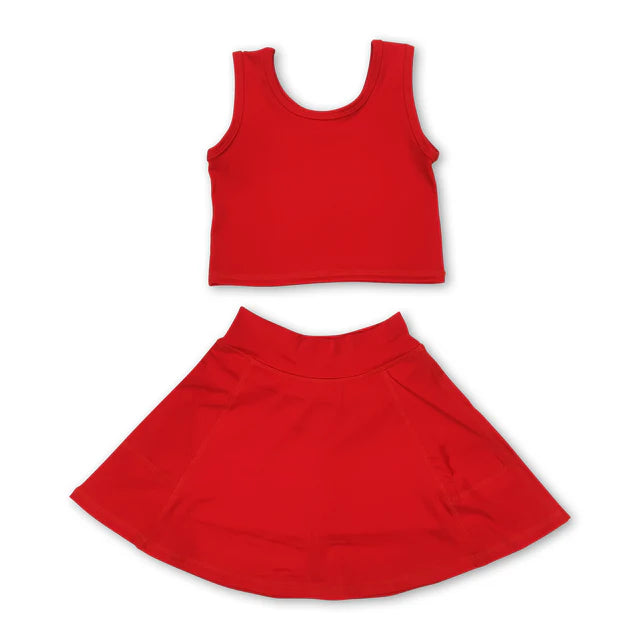 RTS Sibling sleeveless top skirt kids girls active wear set