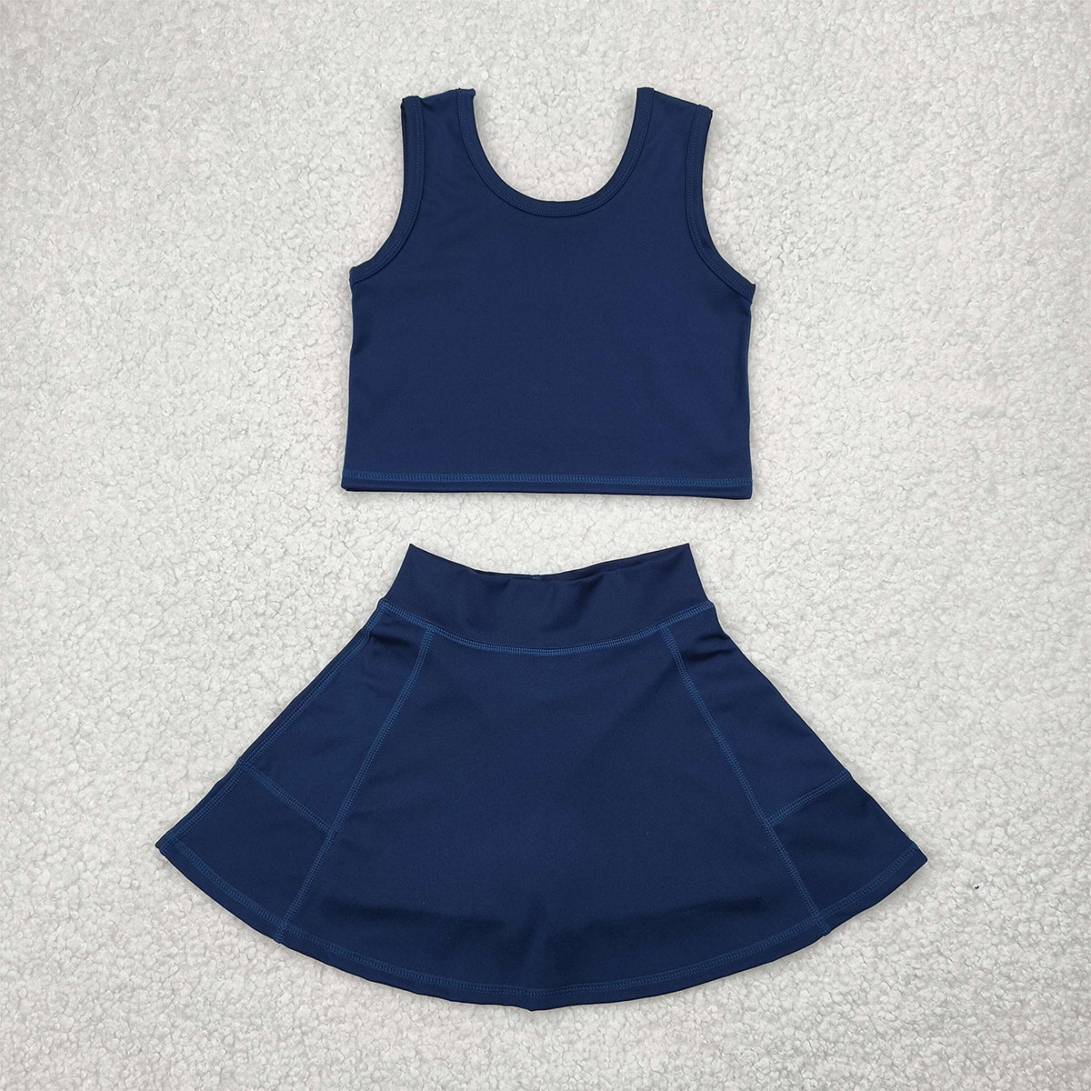 7.16 RTS NO MOQ Baby Girls Yoga Outfits Baby Girls Red Vest Top Yoga Tennis Sports Skorts Clothes Sets