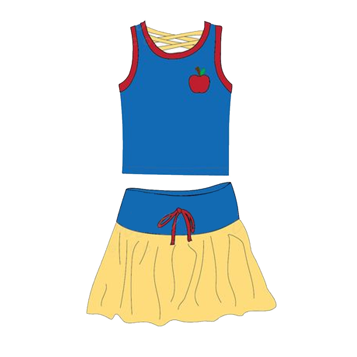 Light Blue Princess Top Skirt Girls Clothes Sleeveless Shoes Matching Outfit Set for Kids