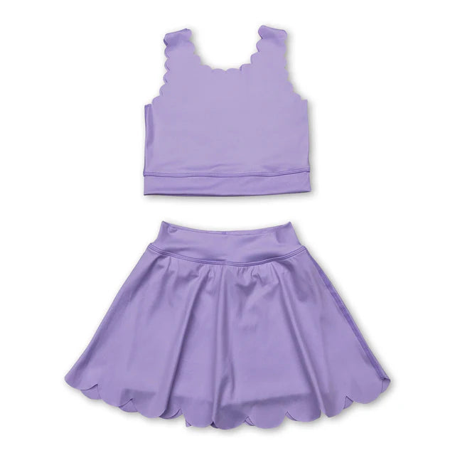 RTS Sibling sleeveless top skirt shorts kids girls active set