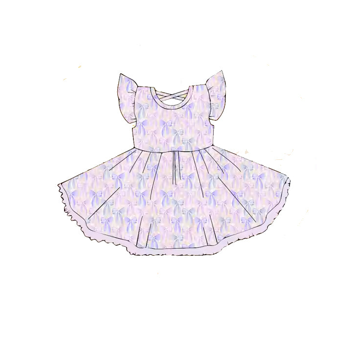 GSD2204Flutter sleeves lavender baby girls dresses