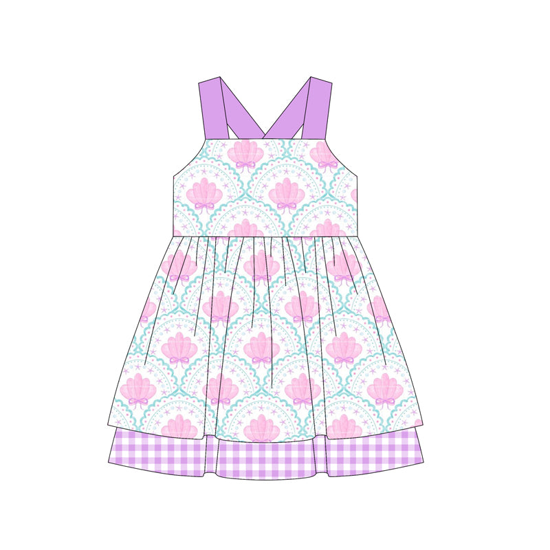 pre order Girls Plaid Ruffle Tunic Straps Shell Shorts Summer Clothing Set Cute Feminine Fashion for Little Girls