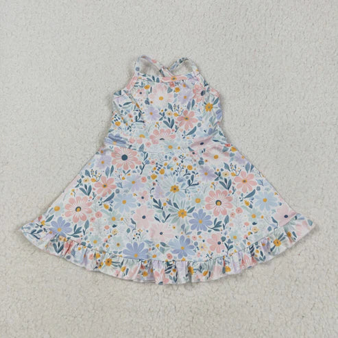 10.16 RST Sibling Baby Girls Straps Sports Wear Yoga Athletic Knee Length Dresses