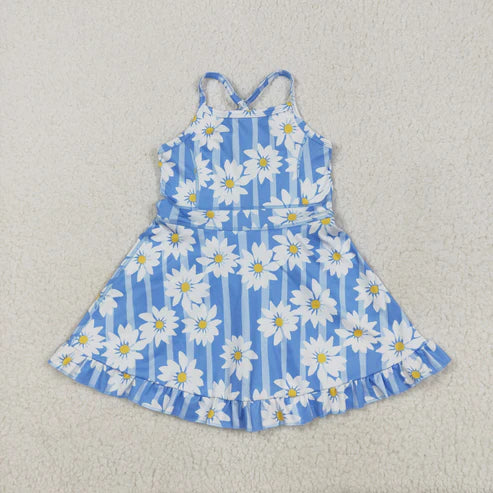 10.16 RST Sibling Baby Girls Straps Sports Wear Yoga Athletic Knee Length Dresses