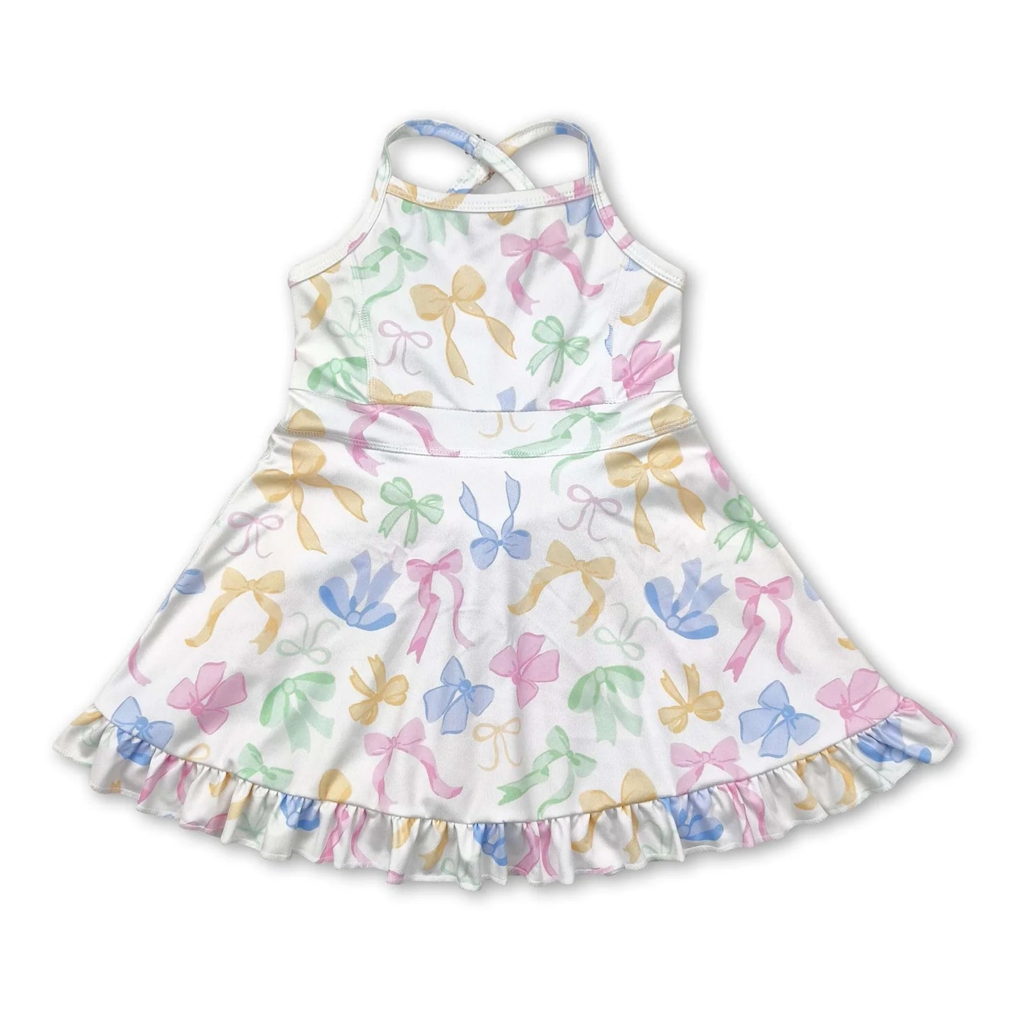 10.16 RST Sibling Baby Girls Straps Sports Wear Yoga Athletic Knee Length Dresses
