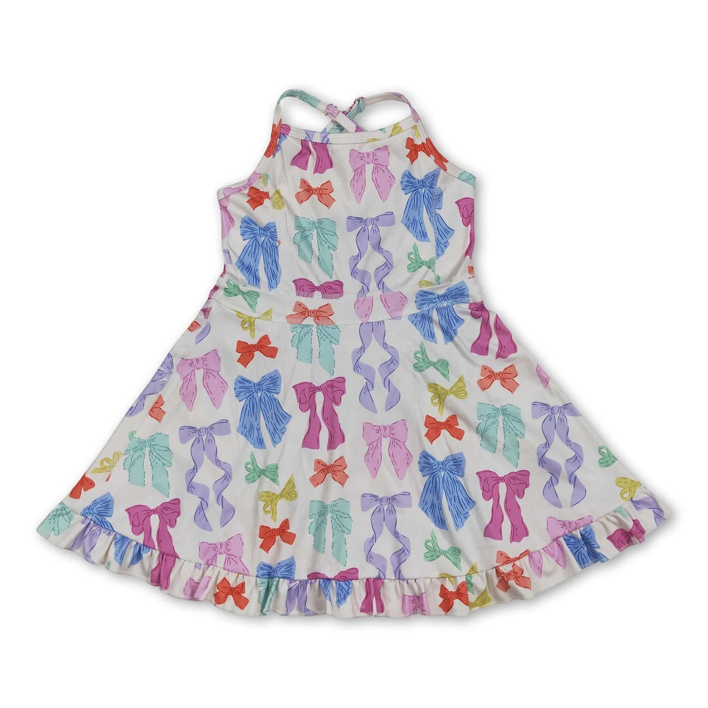 10.16 RST Sibling Baby Girls Straps Sports Wear Yoga Athletic Knee Length Dresses