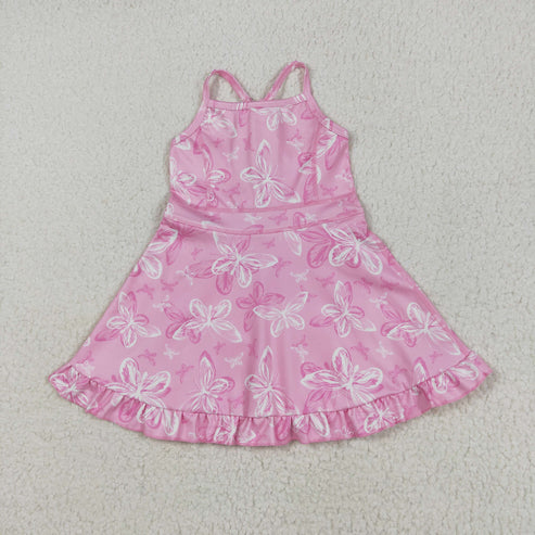 10.16 RST Sibling Baby Girls Straps Sports Wear Yoga Athletic Knee Length Dresses