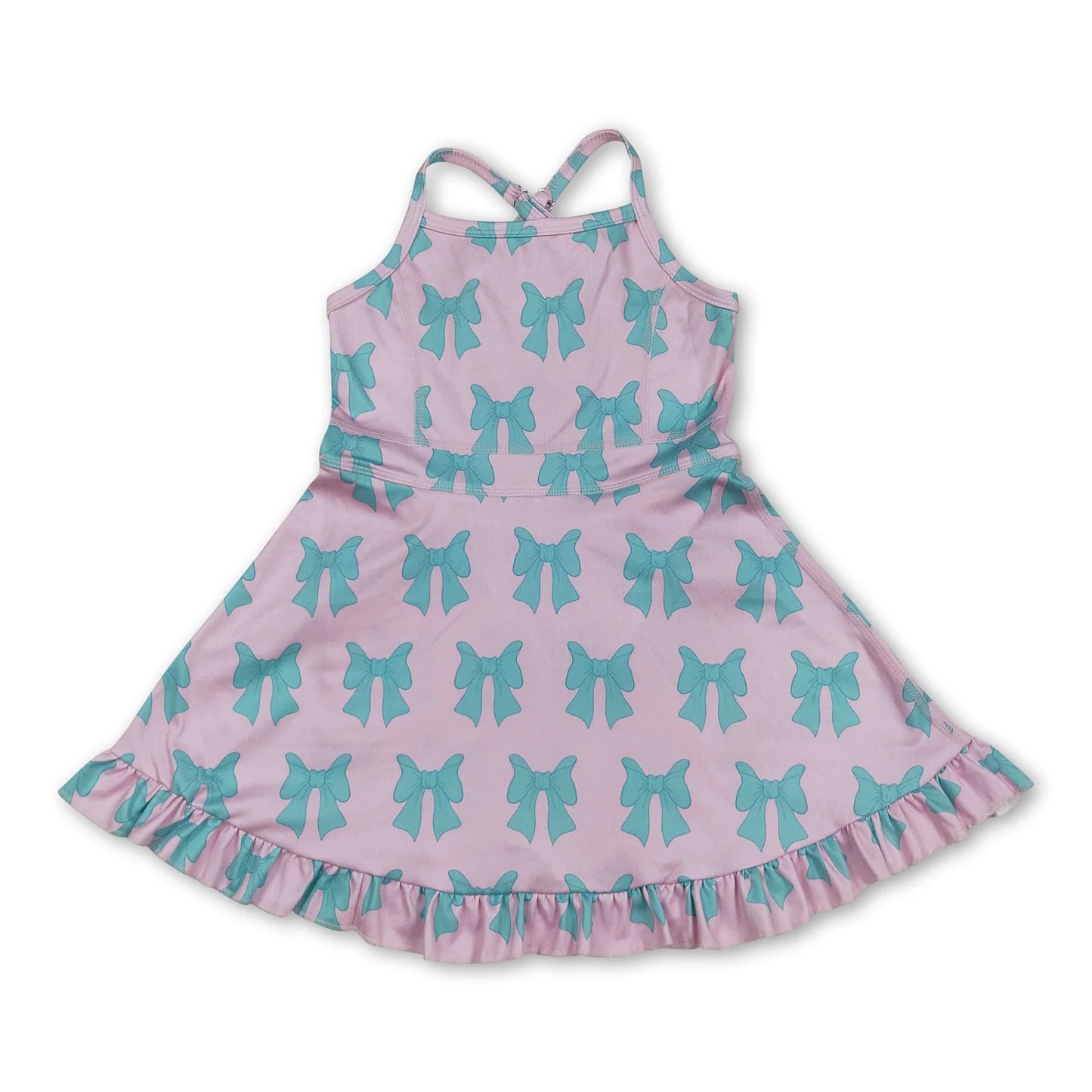 10.16 RST Sibling Baby Girls Straps Sports Wear Yoga Athletic Knee Length Dresses