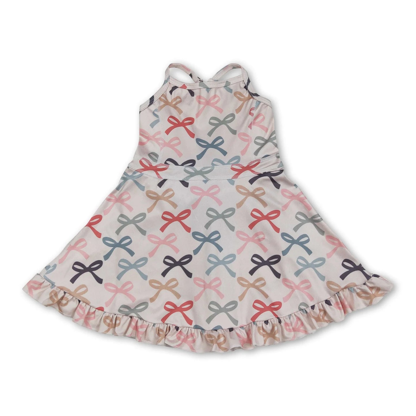 10.16 RST Sibling Baby Girls Straps Sports Wear Yoga Athletic Knee Length Dresses