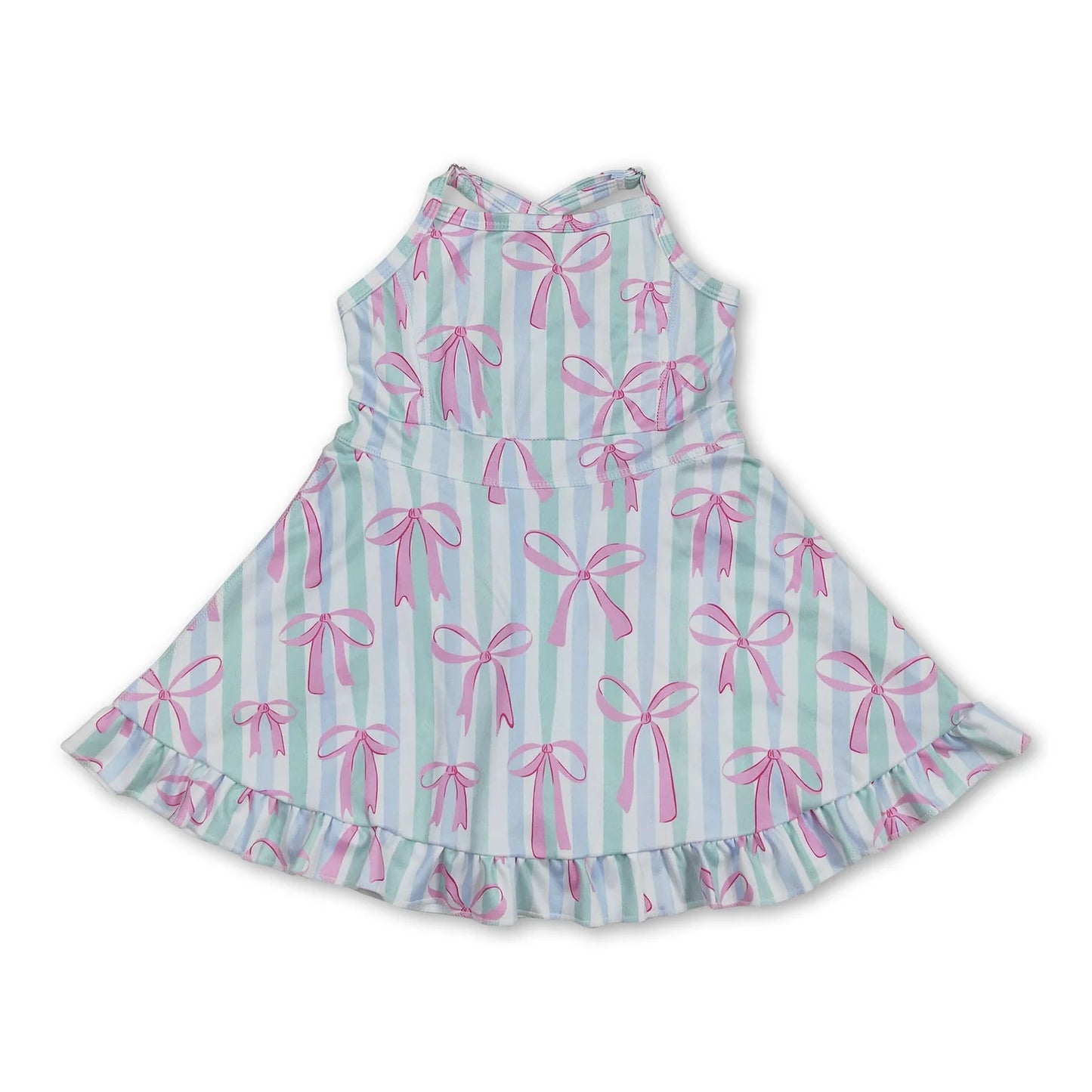 10.16 RST Sibling Baby Girls Straps Sports Wear Yoga Athletic Knee Length Dresses