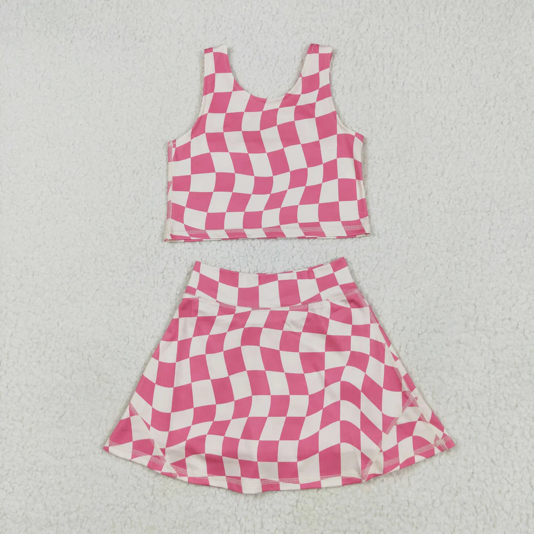 10.1 RST Sibling Baby Girls Sleeveless Bows Cheer Vest Top Yoga Athletic Skorts Sets