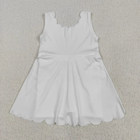 10.15 RST Sibling Baby Girls Sleeveless Activity Wear Yoga Ruffle Knee Length Dresses