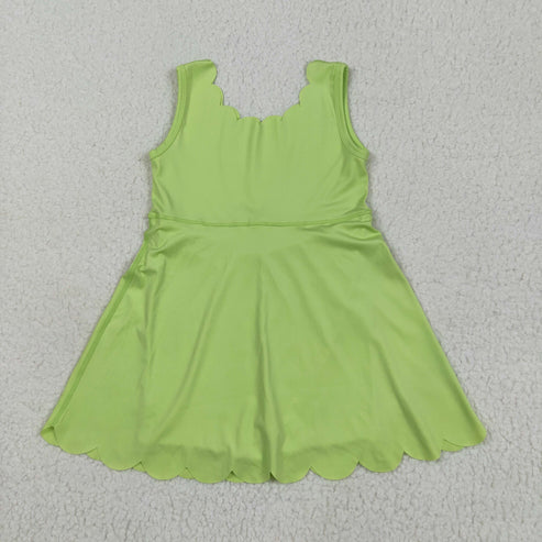 10.15 RST Sibling Baby Girls Sleeveless Activity Wear Yoga Ruffle Knee Length Dresses