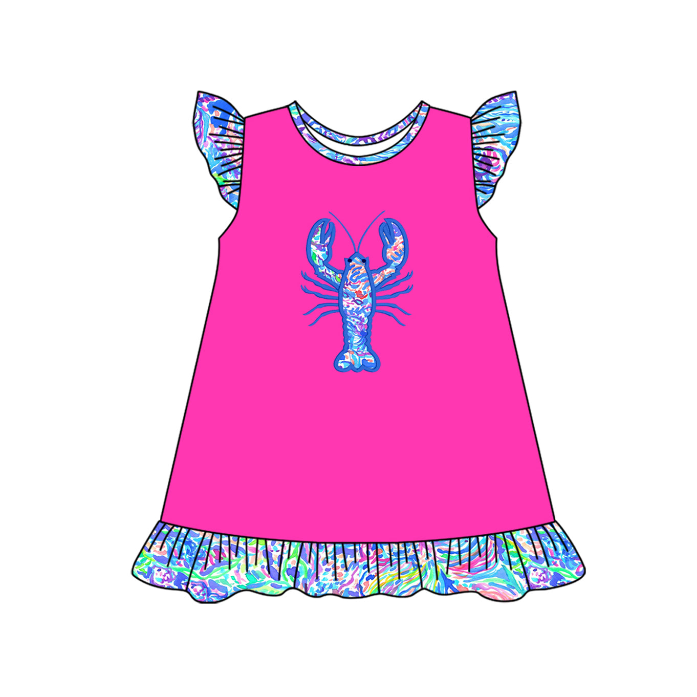 8.26 Pre order Baby Girls Baby Boys Blue Short Sleeves Floral Crayfish Top Pockets Short Set