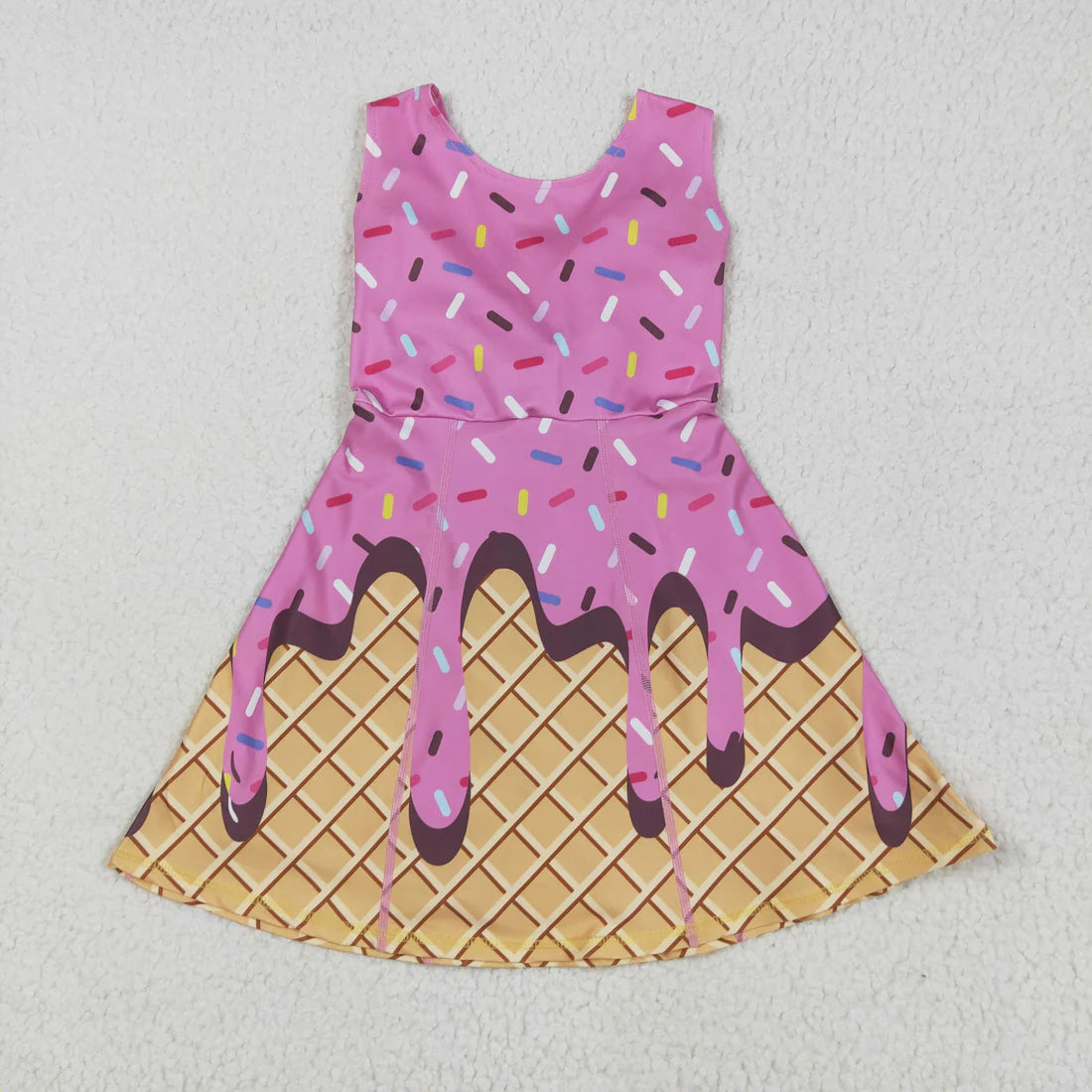 10.4 RST Sibling Baby Girls Ice-cream Drip Yoga Skort Knee Length Dresses