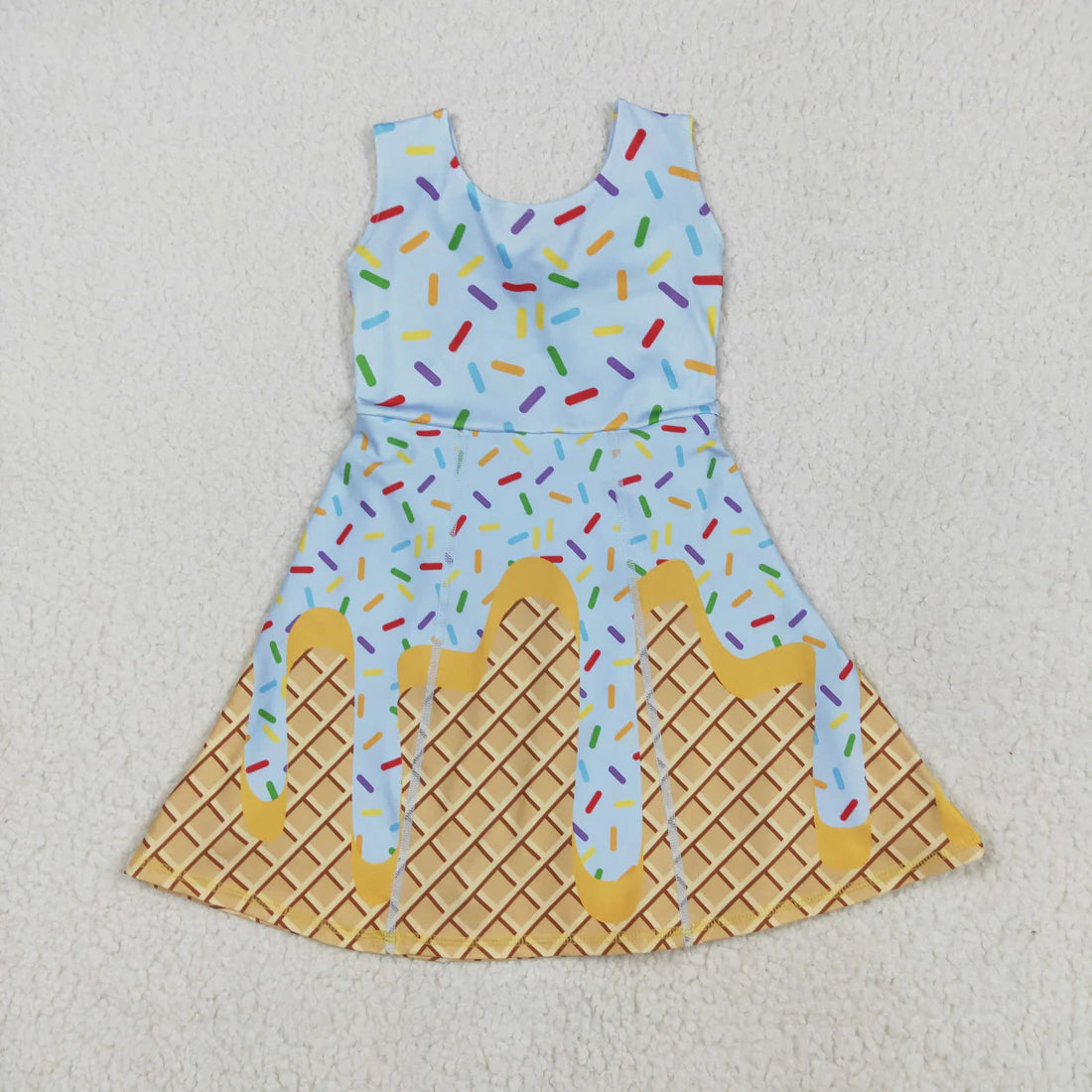 10.4 RST Sibling Baby Girls Ice-cream Drip Yoga Skort Knee Length Dresses