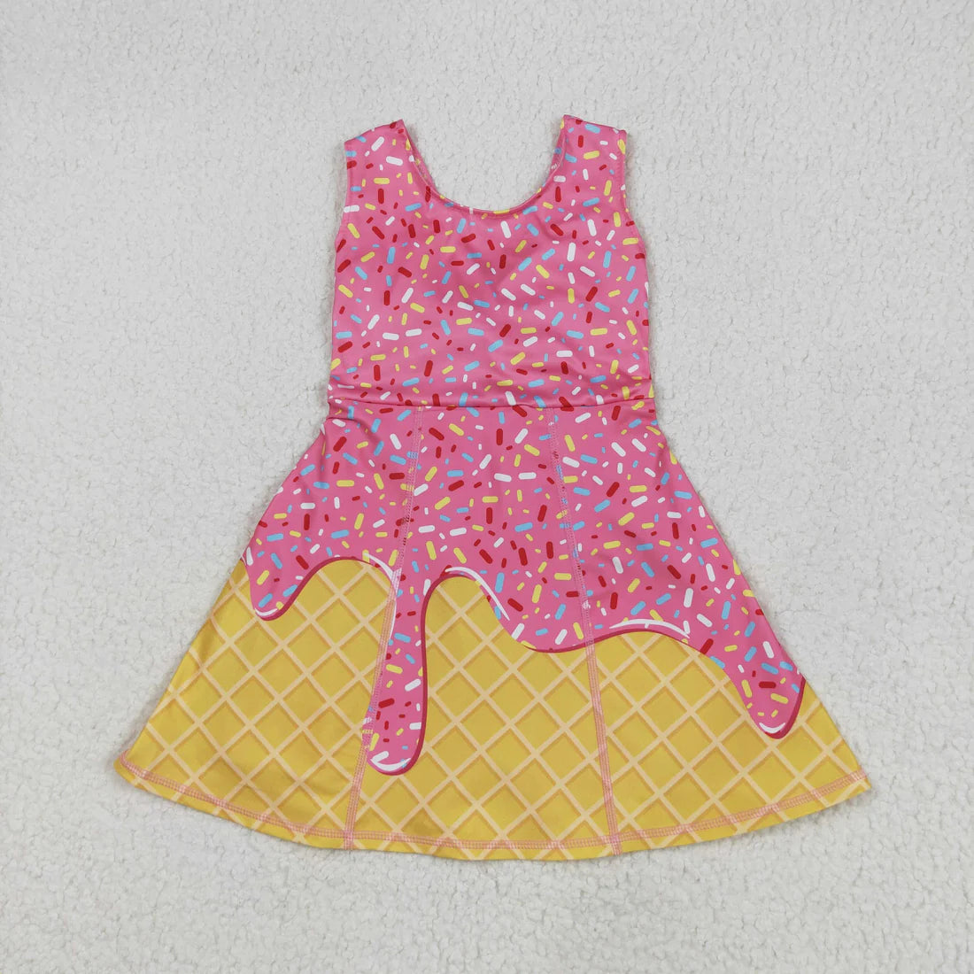 10.4 RST Sibling Baby Girls Ice-cream Drip Yoga Skort Knee Length Dresses