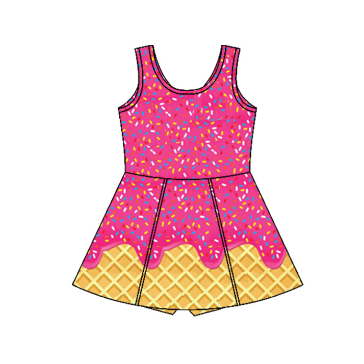 8.26 Pre order Baby Girls Summer Yoga Dress baby girl clothes team yoga dark pink sleeveless dress