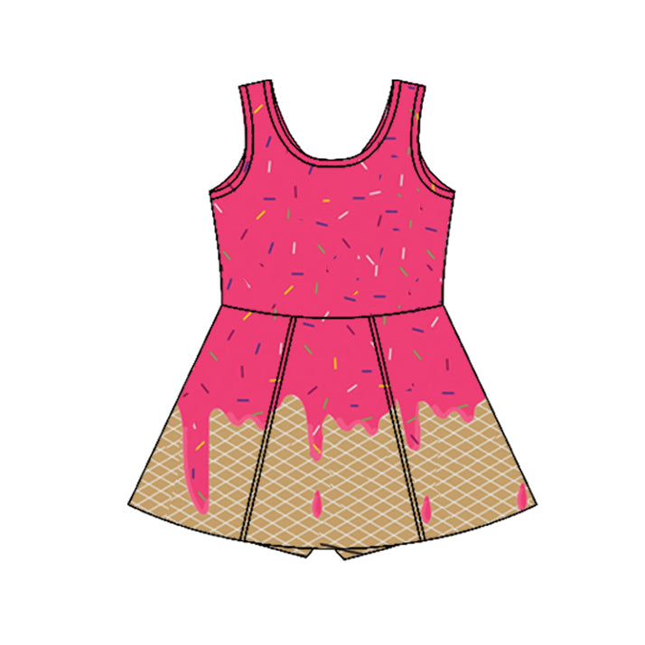 8.26 Pre order Baby Girls Summer Yoga Dress baby girl clothes team yoga dark pink sleeveless dress