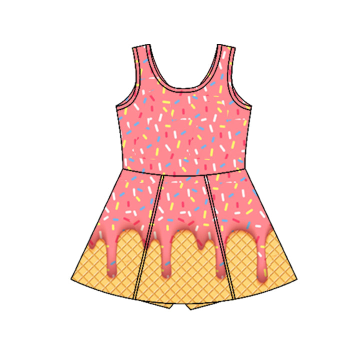 8.26 Pre order Baby Girls Summer Yoga Dress baby girl clothes team yoga dark pink sleeveless dress